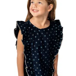 Cherry Crumble Girls Printed Flutter Sleeve Ruffles Cotton Top-picture-47