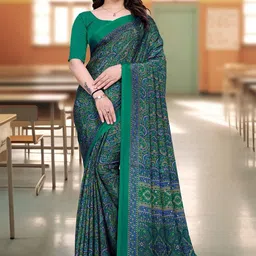 K 5 Fashion Women Paisley Printed Pure Crepe Saree-picture-41