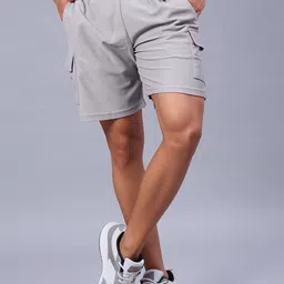 V-Mart Men Self Design Jacquard Cargo Shorts-picture-17