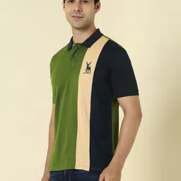 Allen Solly Colourblocked Polo Collar Pure Cotton T-shirt image 3