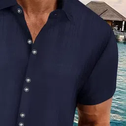 StyleCast x Revolte Men Solid Spread Collar Casual Shirt image 2