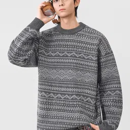 Mast & Harbour Men Fair Isle Printed Pullover image 3