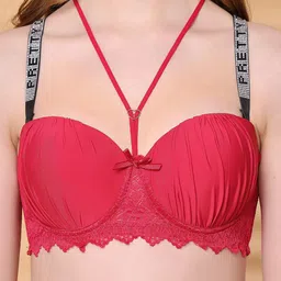 Quttos Red Balconette Bra & Panty Set QT-SET-7000-STRP-RED-30B image 3
