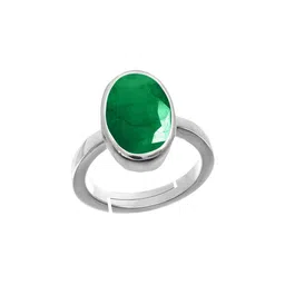 RRVGEM Silver Plated 4.25 Ratti Colombian Emerald Adjustable Ring-picture-12