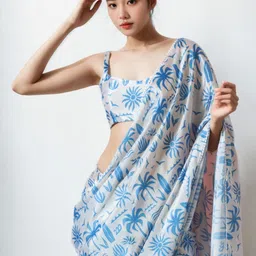 KALINI Floral Poly Chiffon Saree image 2