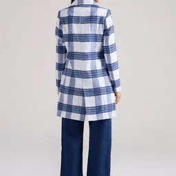 20Dresses Women Checked Single-Breasted Lapel Collar Long Overcoat Coats image 2