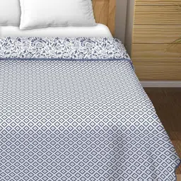 Anadhika Blue Floral AC Room Double Bed Dohar-picture-37