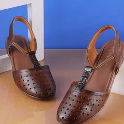 Metro Women Printed Ballerinas with Laser Cuts Flats-image-22