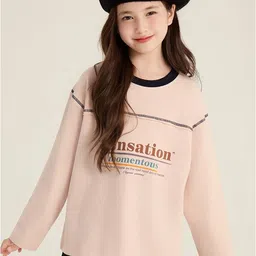 LULU & SKY Girls Typography Printed Regular Fit Tshirt-picture-12