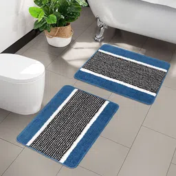 Kuber Industries Maroon & Blue 4 Pieces Textured Anti-Skid Microfiber Door Mats image 2