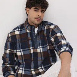 The Roadster Life Co. Checked Mock Collar Sweatshirt-picture-17