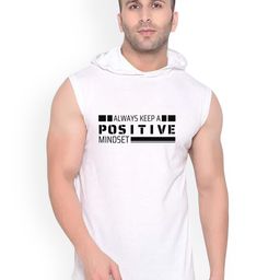 Fashnobic Positive Printed Hooded Gym Vest -K_Back_Print-194_gym_vest White M-picture-27