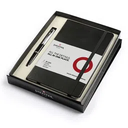 Sheaffer 100 G9313 Glossy Black Ballpoint Pen with Medium Notebook Premium Gift Set-image-28