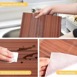 REVEXO Brown Printed Water-Resistant Shelf Liner image 2