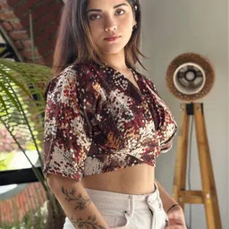 BAESD Print Wrap Crop Top image 3