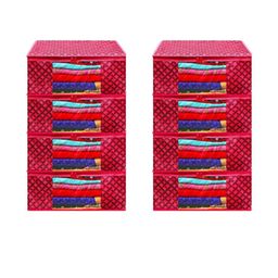 AMAK INC Red Fabric Multi-Utility Wardrobe Organisers-picture-46