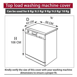 The Furnishing Tree PVC Washing Machine Cover Fully-Automatic Top Loading Compatible for Whirlpool image 4