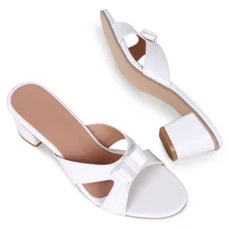 KALINI PVC Block Mules with Bows image 5