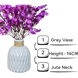 Dekorly Purple Plastic Artificial Flowers & Plants With Pot image 3