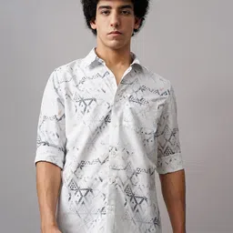 British Club Men Comfort Spread Collar Floral Printed Slim Fit Casual Shirt-image-11