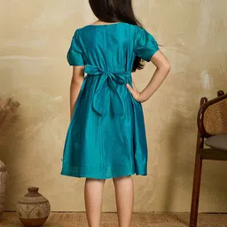 TINY TWILLS Embroidered Puff Sleeve Linen Fit & Flare Dress image 2