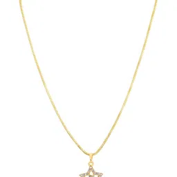 Silvershope Unisex Star Shaped Crystals Studded Pendant With Chain image 2