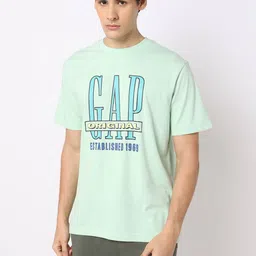 GAP Brand Logo Printed Drop-Shoulder Sleeves Pure Cotton Classic Fit T-shirt-picture-30
