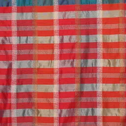 vj fashion Striped Zari Linen Blend Saree image 3