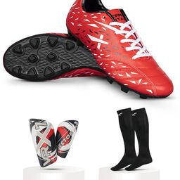 VECTOR X Men TITAN Football Non-Marking Lace-Ups Sports Shoes with Stocking & shin guards-picture-12