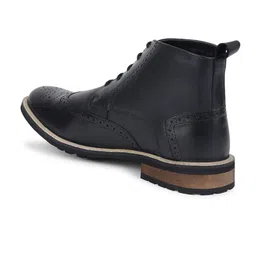 LOUIS STITCH Men Mid-Top Egyptian Crust Leather Lace-Up Brogue Chukka Boots image 3