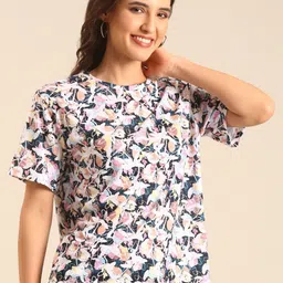 MARCA Disati Floral Printed Round Neck Regular Fit T-shirt-image-94