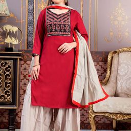 Aarika Girls Printed Mirror Work Kurta-picture-14