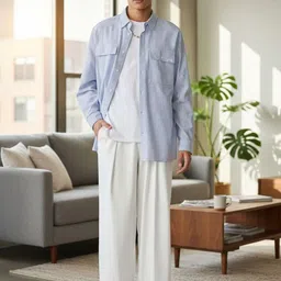 BROADSTAR Men Relaxed Straight Leg Straight Fit Easy Wash Pleated Korean Pants-image-29