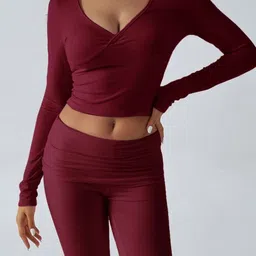 StyleCast V-Neck Long Sleeves Top With Trousers Co-Ords image 3