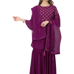 BLACK PATTI Women Embroidered Georgette Kurta Sets With Dupatta-picture-17