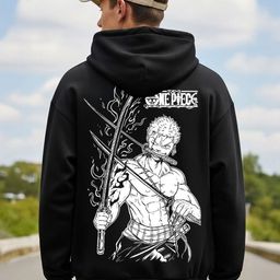 MaverIQ Men Roronoa Zoro Anime Printed Hooded Neck Full Sleeve Hoodie-picture-26