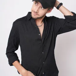 VASTRADO Slim Fit Crinkled Textured Long Sleeves Shirt-picture-10