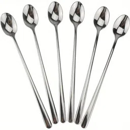 haniza IPS LONG HANDLE 6 Stainless Steel Ice-cream Spoon, Table Spoon, Dessert Spoon Set image 2