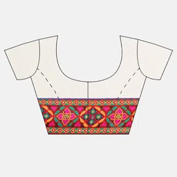 KALINI Pink & Cream Bandhani Embroidered Pure Georgette Half and Half Bandhani Saree image 4