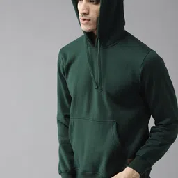 roadster Men Full Sleeve Solid Hooded Sweatshirt image 3