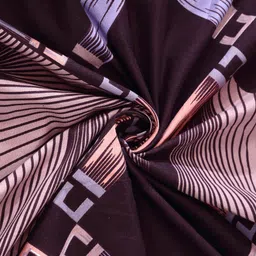 Arrabi Purple & Pink Geometric 300 TC Single Bedsheet with 1 Pillow Covers image 2