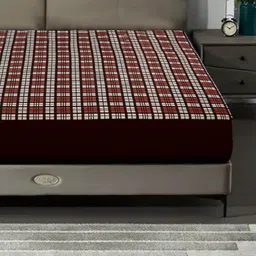 DREAM CARE Brown & White Checked Water Resistant Single Size Mattress Protector image 4