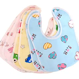 smilykid Very Soft, Cute and Absorbent Cotton Waterproof Bibs for your Baby (Pack of 6)-picture-36