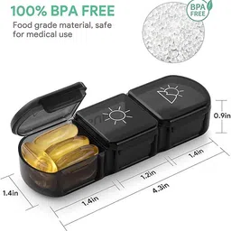 fedworld 7 Days Weekly Pill Organizer Travel Pill Box Medicine Pill Case With Large Compartments Pill Box image 3