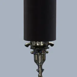 Devansh Black & Gold Toned Antique Wall Lamp With Cotton Conical Shade image 3