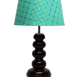 Foziq Printed Table Lamp with Wood Base image 3