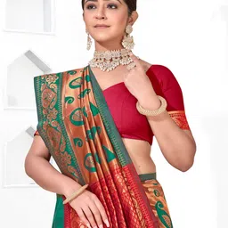 anouk rustic Anouk Paisley Woven Design Zari Saree image 4