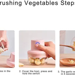 kaku Mini Electric Chopper Rechargeable Food Processor with Liquid CoolingSystemMN494 Electric Vegetable & Fruit Chopper image 4