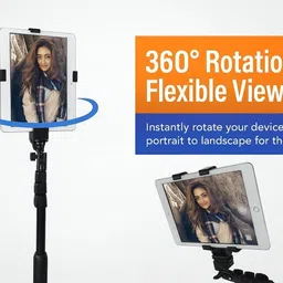 USPOT Universal Tablet Tripod Holder Mount Adapter for All Mobiles Tablet Tripod image 5