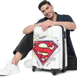 yayavar Small Cabin Suitcase (55 cm) 4 Wheels - SUPERMAN OFFICIAL MERCHANDISE TROLLEY WITH PREMIUM PRINT SUPERMAN LOGO - White image 2